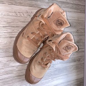 Palladium Women’s tan hi-top sneaker